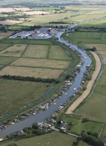 River Thurne and Potter Heigham Bridge from above
